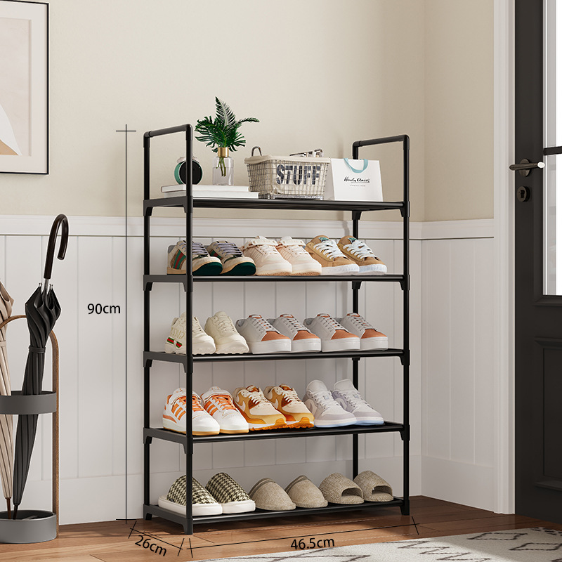 Estante de zapatos simple puerta doméstica multicapa interior hermoso alquiler zapatos armario dormitorio estrecha puerta de entrada pequeña fuerte image 10