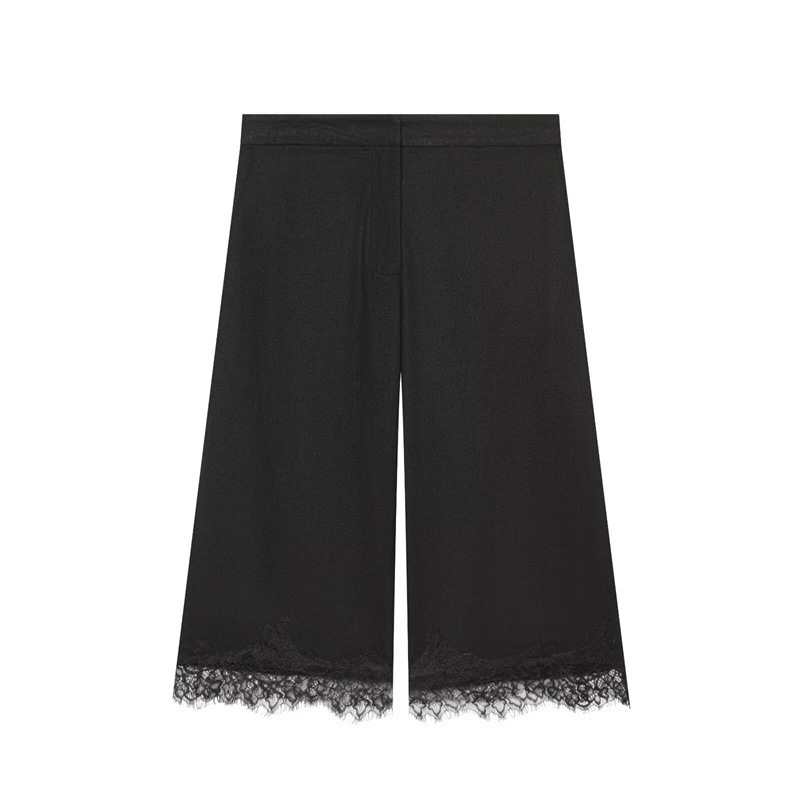 Amazon cross-border women's clothing wholesale new comfortable and simple lace-decorated linen casual mid-length pants 7931722 Amazon cross-border women's clothing wholesale new comfortable and simple lace-decorated linen casual mid-length pants 7931722
