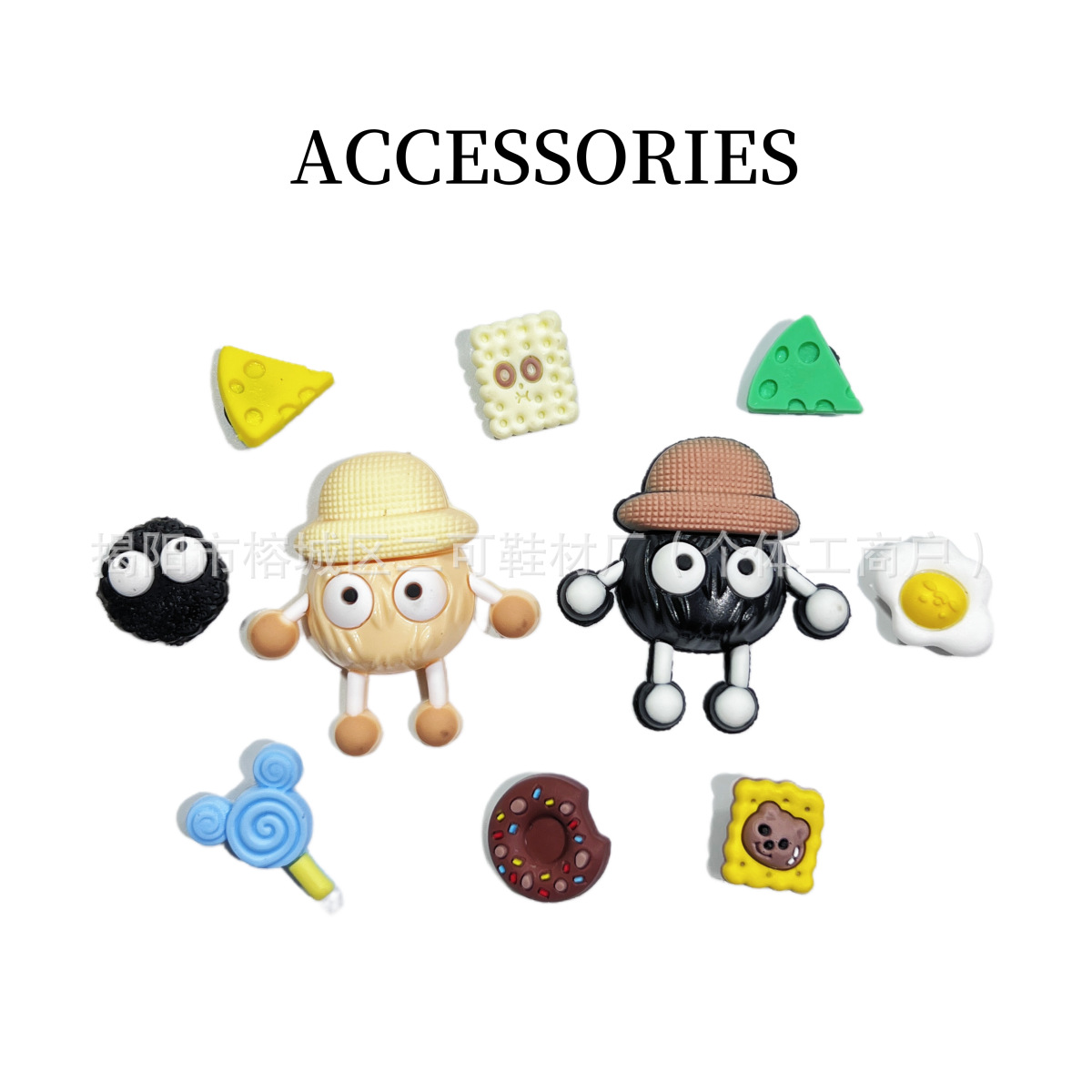 Animación de dibujos animados crema queso niños agujeros zapatos accesorios de flores diy con hebilla desmontable hebilla de zapatos