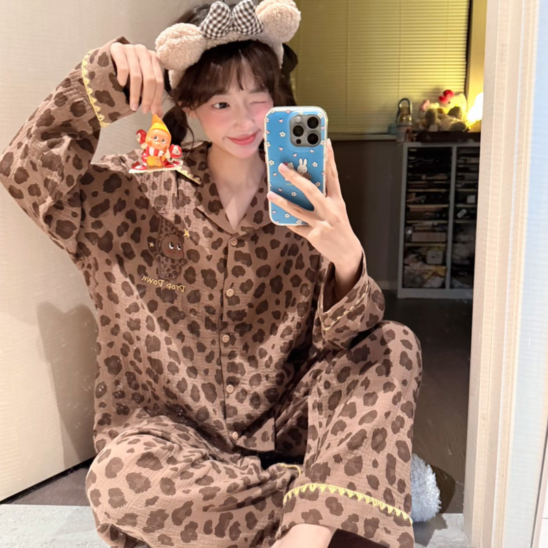 Japanese-Style Ins Kt Cat Pajamas, Pure Cotton, New Spring Collection, Women's Double-Layer Pure Cotton Gauze, Sweet and Cute Home Wear Japanese-Style Ins Kt Cat Pajamas, Pure Cotton, New Spring Collection, Women's Double-Layer Pure Cotton Gauze, Sweet and Cute Home Wear