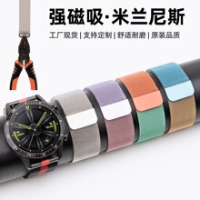 适用华为GT3手表带OPPOWatchX 4Pro米兰尼斯金属磁吸不锈钢网带22