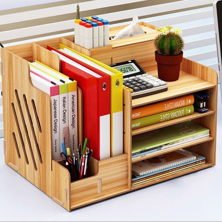 (2개) 사무실 책상 보관 용 탁상용 보관 랙 사무용품 폴더 북 스탠드 데이터 책장 종이 보관 상자