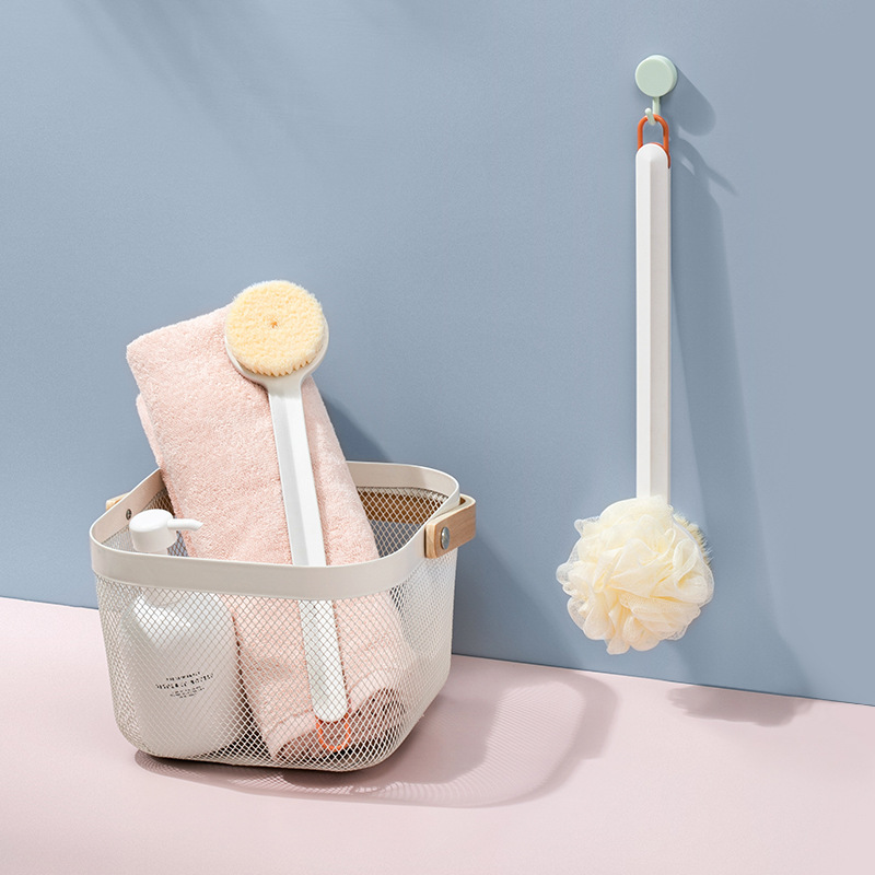 【】Cepillo de baño de cerdas suaves, de doble cara, se puede usar como cepillo corporal con esponja de baño y bola de baño, venta al por mayor, material ABS.