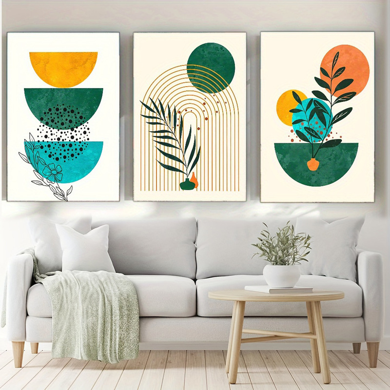 Boho Wall Art Print Canvas Poster Black and Beige No Framed and Framed