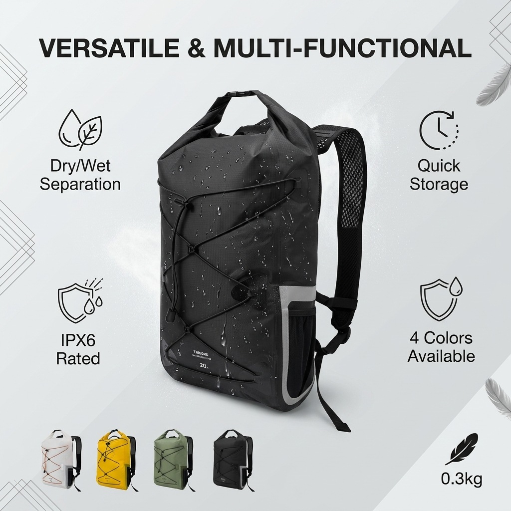 Dignon mochila impermeable al aire libre rafting caminata IPX6 impermeable OVKW