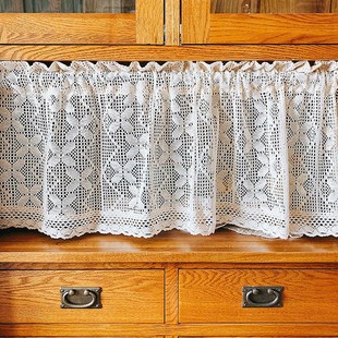 American-Style Country Cotton Lace Decorative Short Kitchen Curtain, Short Curtain, Coffee Curtain, Half Curtain, Window Valance Curtain Head Curtain
