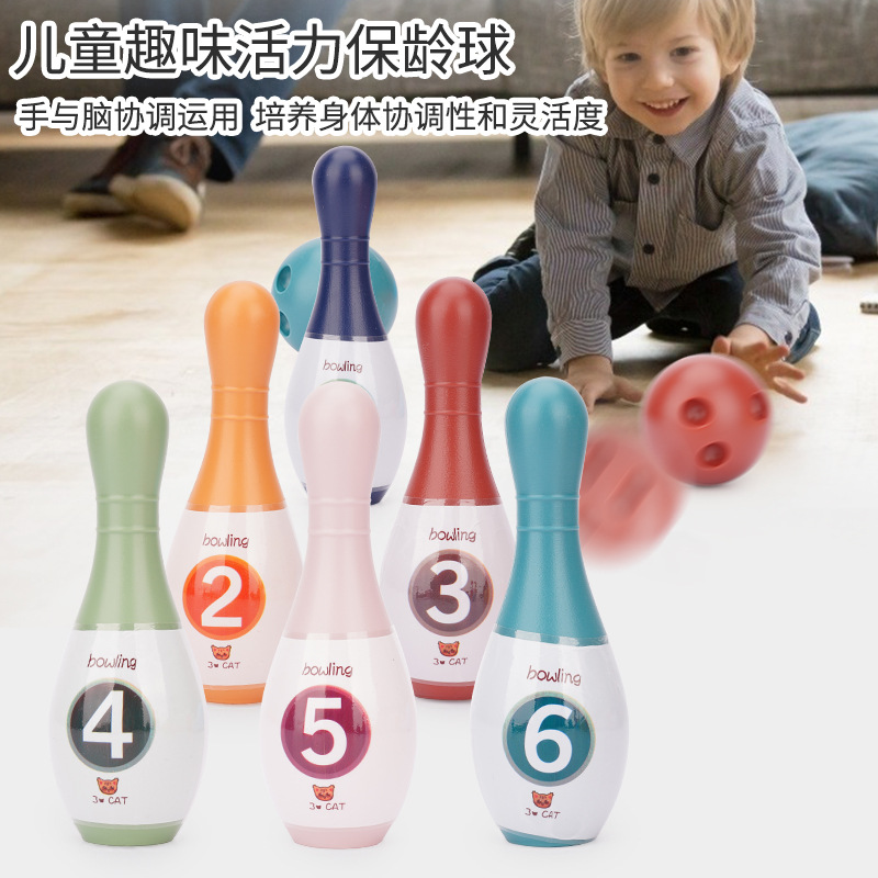 Bolos DE LOS NIÑOS juguetes plástico kindergarten ocio deportes entretenimiento 15cm juego bolos