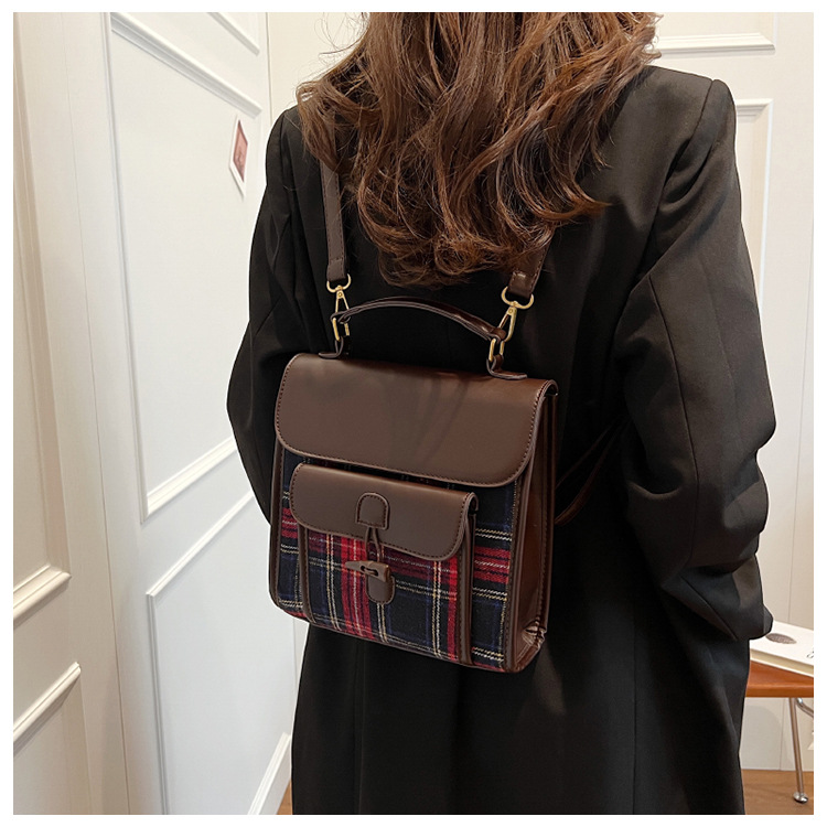 Naiste ruuduline crossbody seljakott sügis- ja talvehooajaks_voghion.com