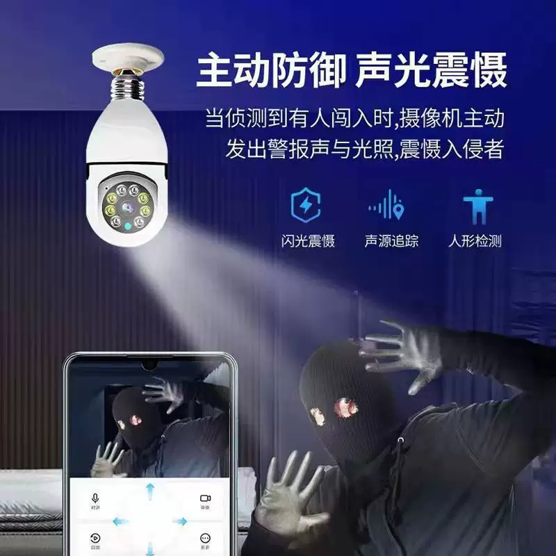 Камера CCTV, умная лампочка, 360 градусов