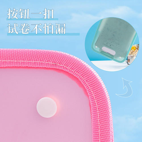 Vertical edged accordion bag pp translucent folder portable briefcase student test paper business office file bag