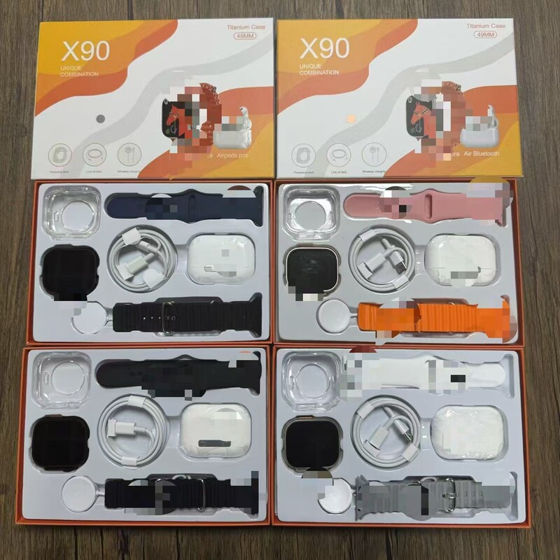 Cross-Border X90 Five-In-One Set Ultra3 Smart Watch Bluetooth Calling Exercise Tracking Step Counting Blood Pressure and Blood Oxygen Monitoring