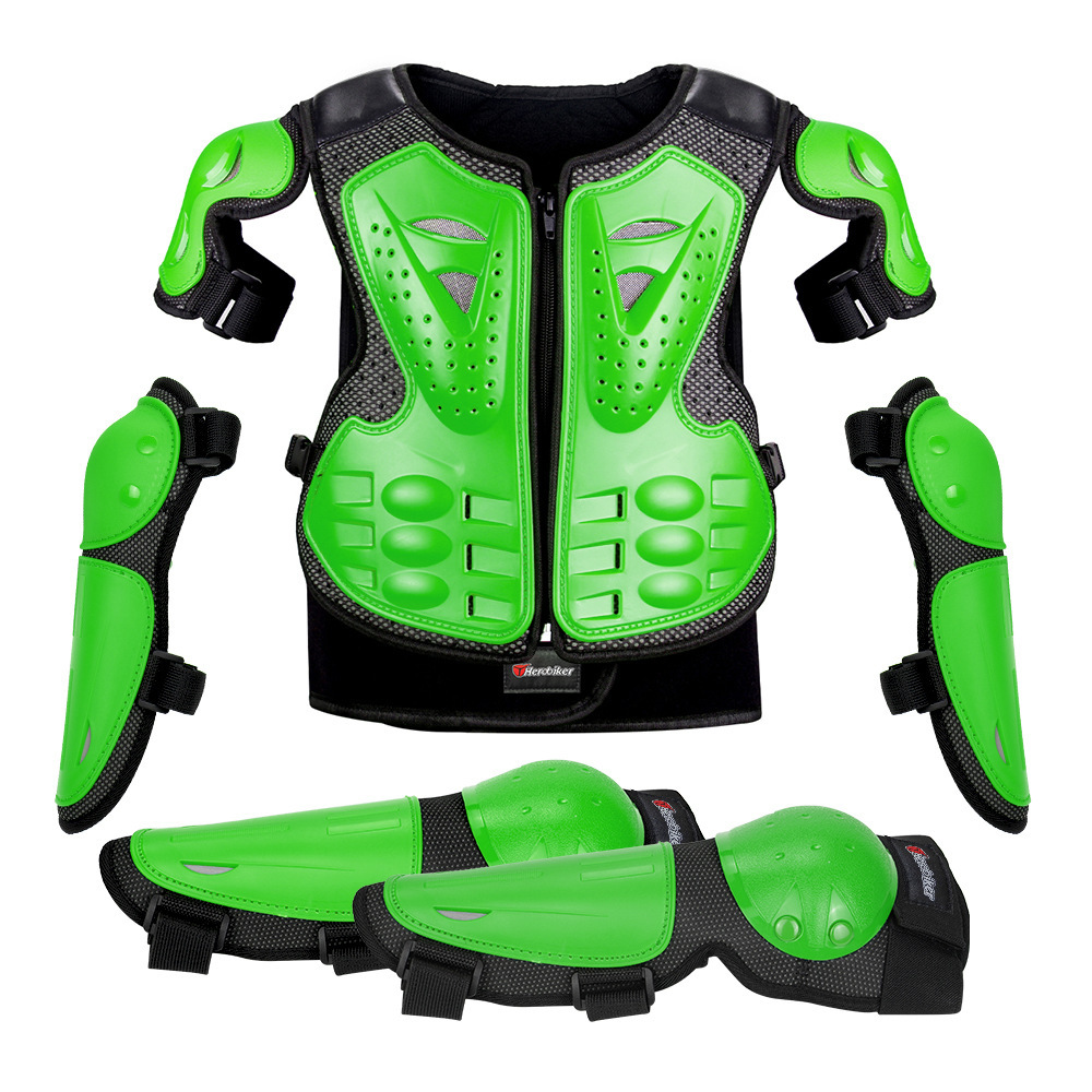 Conjunto de ropa de armadura para niños, rodilleras de patinaje sobre ruedas de esquí, deportes al aire libre, rodilleras de bicicleta de montaña, conjunto de protección de codo