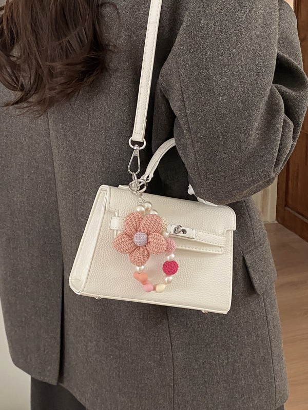 Bolso de mano de alta sensación para mujeres 2026 nuevo retro lichi Kelly bolso nicho lujoso mochila de hombro image 5