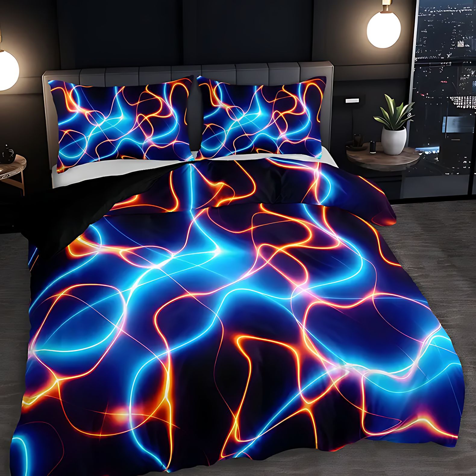 TEMU / JIT Amazon líneas modernas abstractas transfronterizas impresión digital 3D abrasivo conjunto de edredón para diseñar