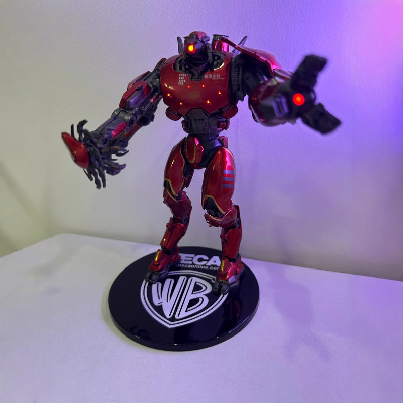 新版环太平洋メッキ暴风赤赤発光版可动関节フィギュア玩具ギフトボックス台座付き|undefined