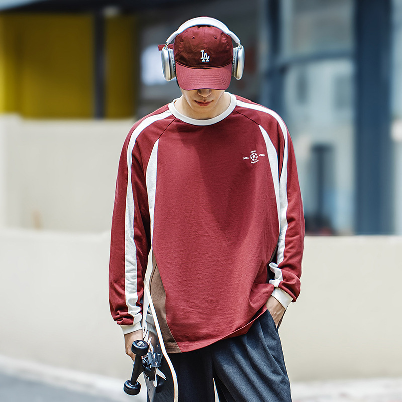 Mra Men's Retro Arsenal Jersey Burgundy Pure Cotton Long-Sleeved T-Shirt Raglan Sports Printed Bottoming Shirt for Men Mra Men's Retro Arsenal Jersey Burgundy Pure Cotton Long-Sleeved T-Shirt Raglan Sports Printed Bottoming Shirt for Men