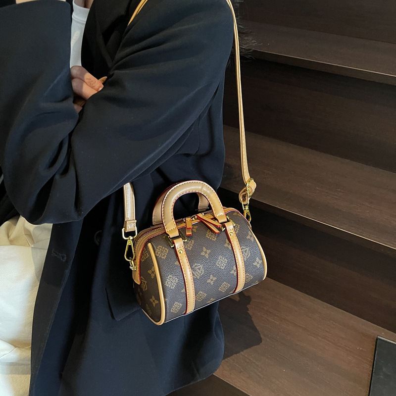 Retro Rəngli Crossbody Çanta - Boston Yastıq Modeli