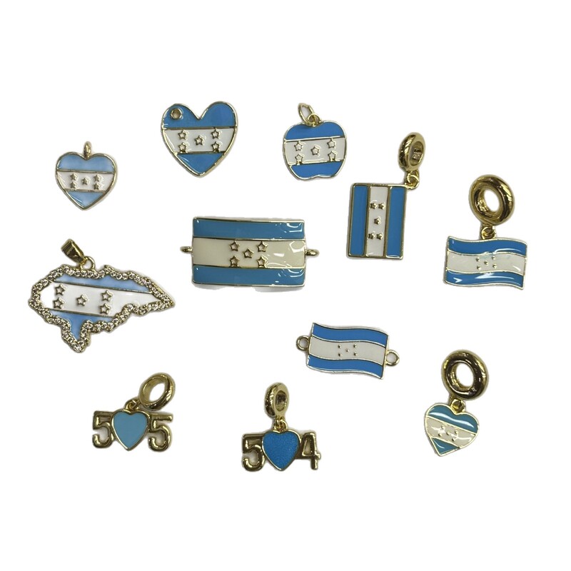 Cross-Border Hot-Selling New Products: European and American Country Map Enamel Flag Pendants DIY Necklace Bracelet Pendant Accessories Wholesale