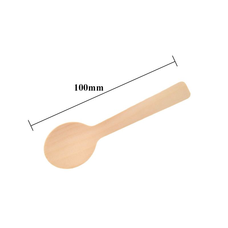 Cucharas de postre de madera desechables, cucharas de helado desechables, cucharas de helado de madera, excedentes de exportación, precio especial
