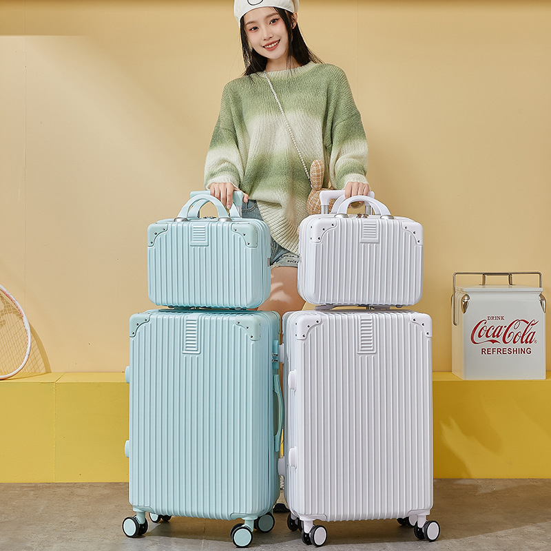 20inch Vintage Luggage Set for Women and Men, Commonly Used by Female Students, Password-Protected Suitcase, Large Capacity Travel Suitcase with Universal Wheels