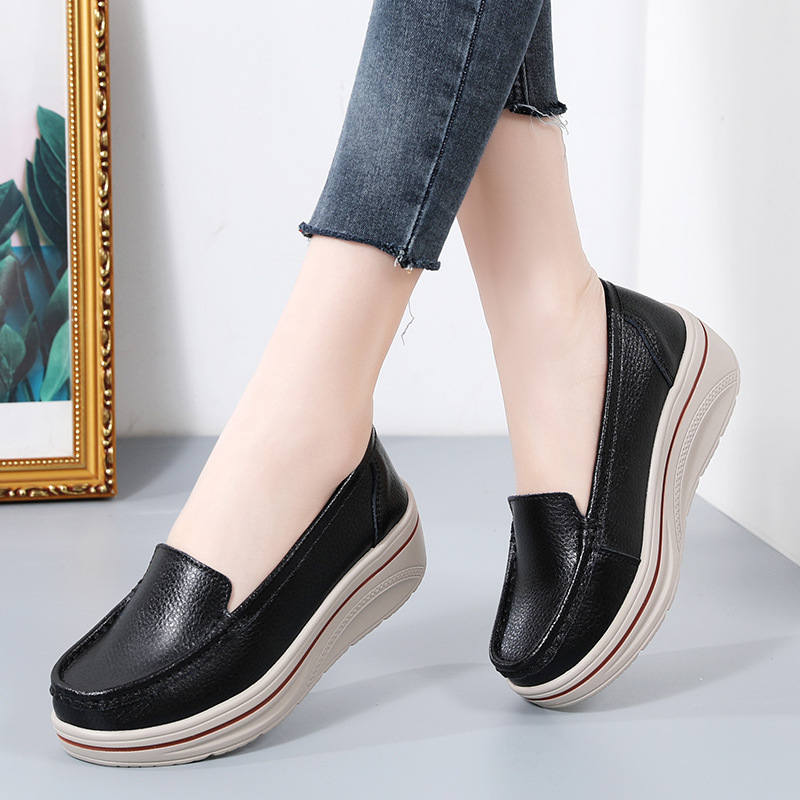 2024 Summer-Autumn European And American Style's Platform Thick-Soled Casual Leather Shoes, Large-Size Loafers For_voghion.com