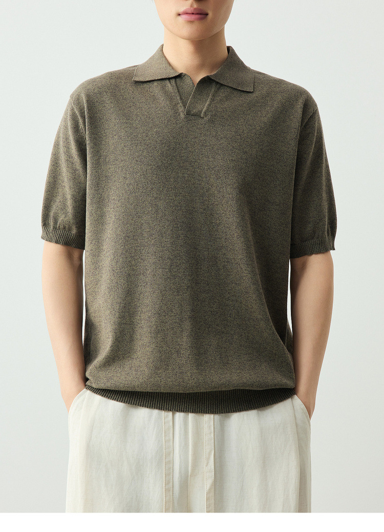 Áo polo nam cổ bẻ tay ngắn kiểu hải âu, chất liệu cotton thoáng mát — đen chi tiết 25