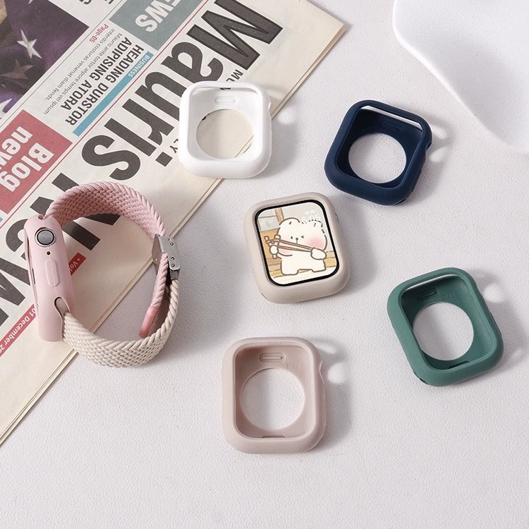 Защитный чехол для Apple Watch, совместимый с Apple Watch, цвета конфет, Applewatchs9ultras87-го поколения, мягкий силиконовый чехол