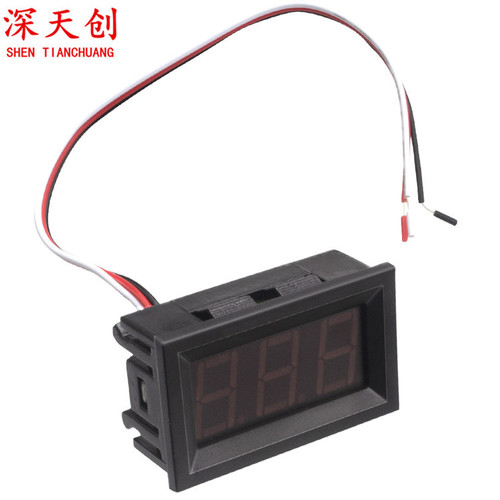 0.56-inch DC voltmeter with three wires, 0-100V digital display voltage battery electric vehicle voltmeter