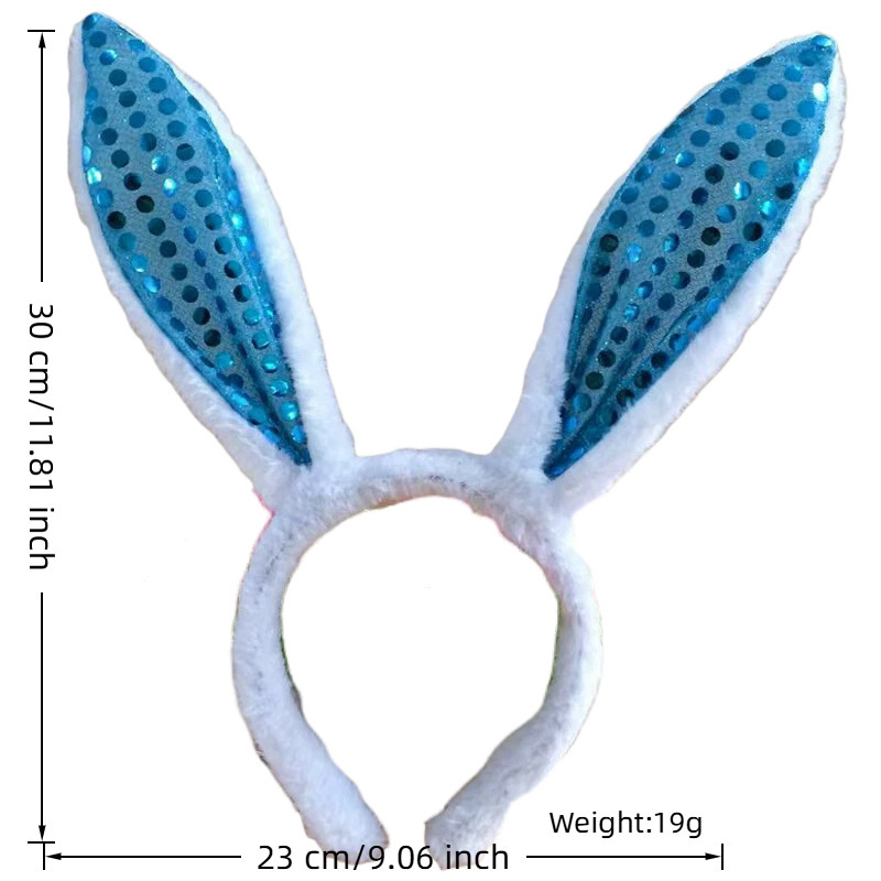 Transfronterizo luminoso conejo oreja banda de cabello adorable peluche banda de cabello oreja banda de cabello accesorios de vestir de fiesta de Pascua