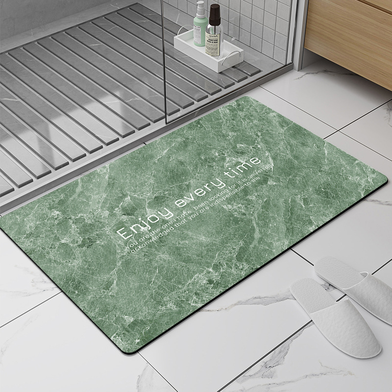 Nordic-style marble pattern diatomaceous earth bath mat, water-absorbent quick-dry, stain-resistant, non-slip foot mat for kitchen