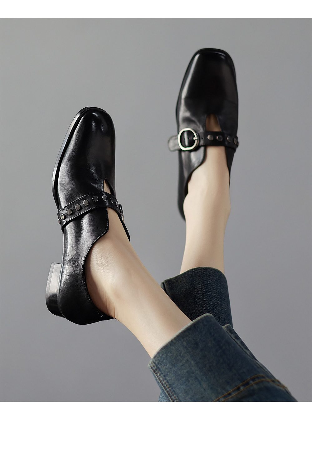 CHIKO Baker Round Toe Block Heels Mary Jane Shoes