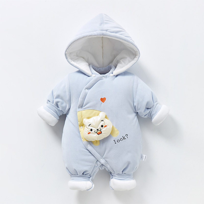 Mono para bebé para primavera, otoño e invierno, ropa para recién nacidos, conjunto de pelele acolchado de algodón grueso y cálido para niños y niñas, conjunto de invierno.