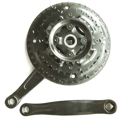 Mountain bike 24/34/42T shift chainring set crankset square hole chain cover accessory