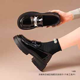 厚底乐福鞋女秋季2026年新款黑色高跟小皮鞋英伦风法式玛丽珍单鞋