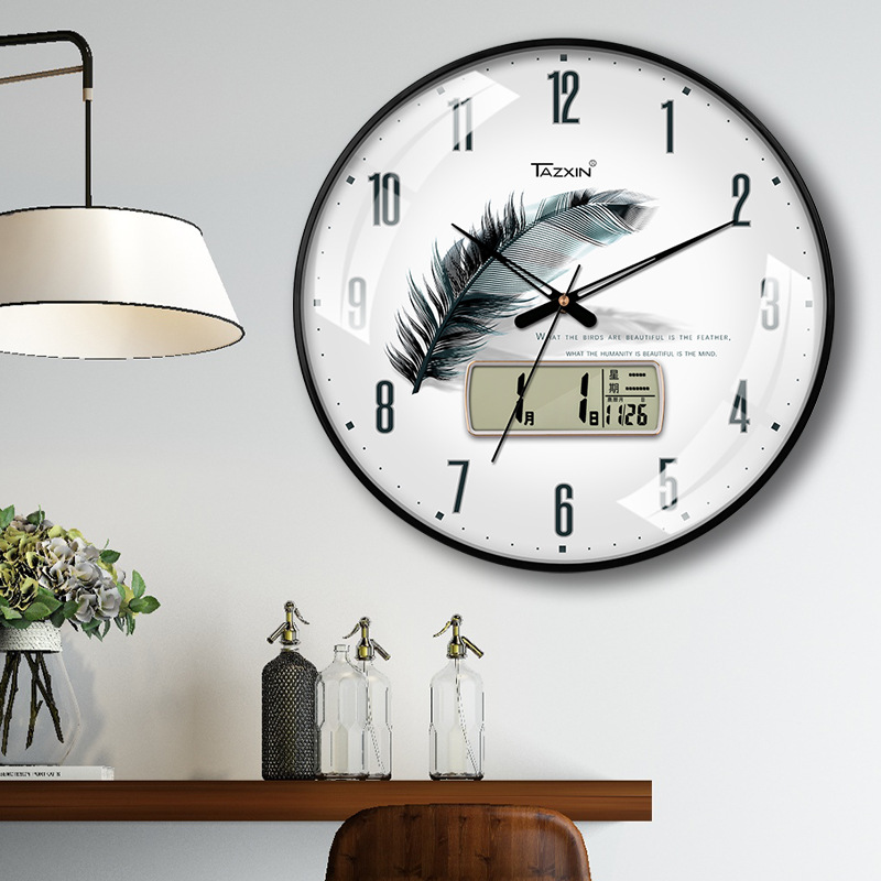 Suministro directo de fábrica convexo reloj de pared de vidrio nórdico luz de lujo simple reloj mudo sala de estar curvo entrega por lotes reloj transfronterizo