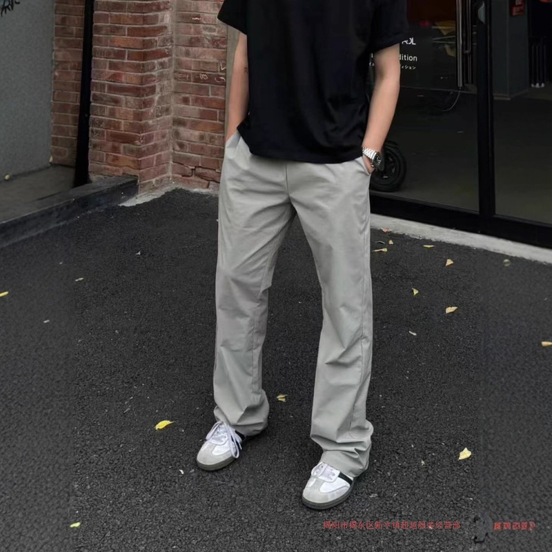 Lulu's Same Style Scimitar Bootcut Summer Texture Cool Loose Slightly Flared Straight Slimming Look Leg-Showing Casual Pants