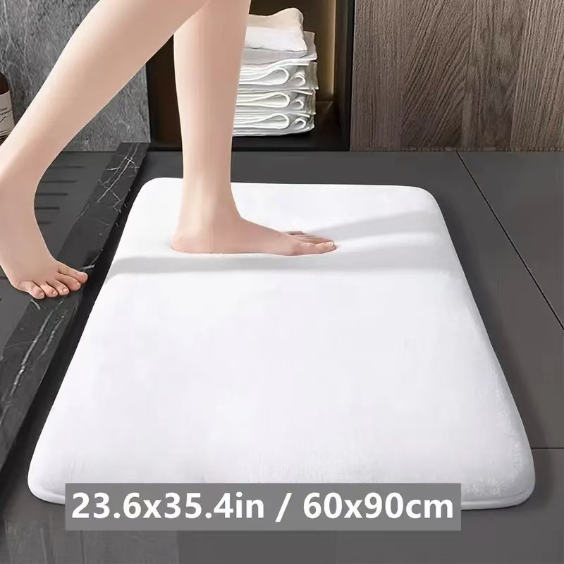 Transfronterizos temu color sólido coral lana esterilla de baño inodoro puerta de absorción de agua esterilla anti-deslizante esterilla de pies