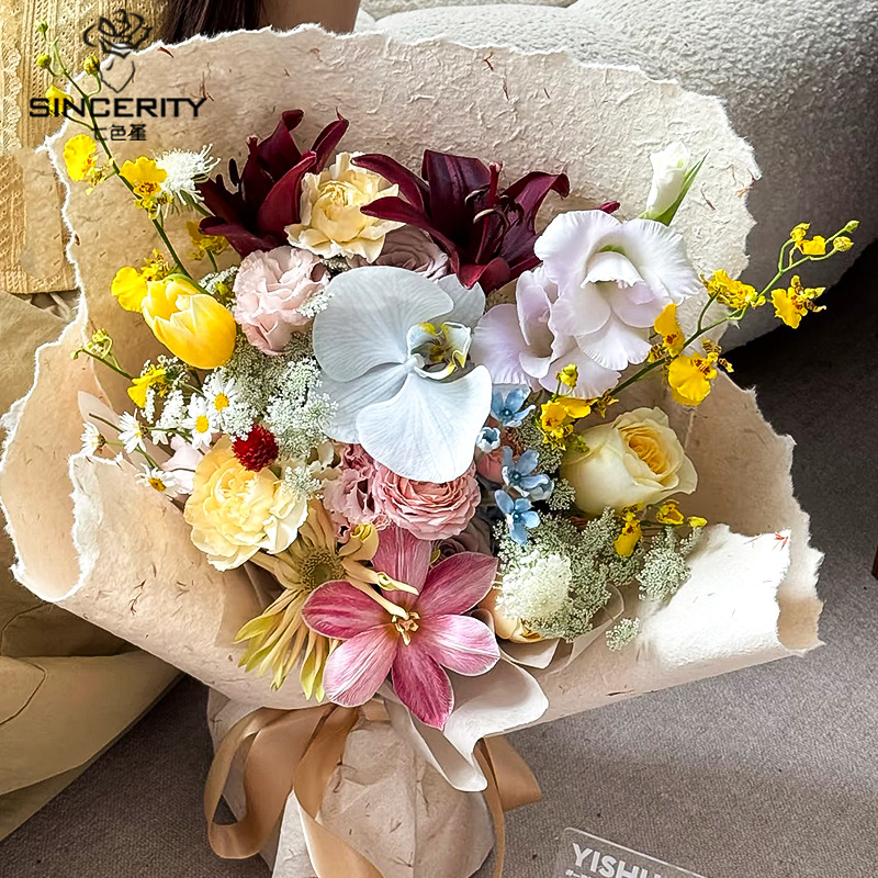 Papel de pétalo desmenuzado de pensamiento de siete colores, papel puré, papel hecho a mano de bricolaje, ramo de flores, papel de embalaje, material floral