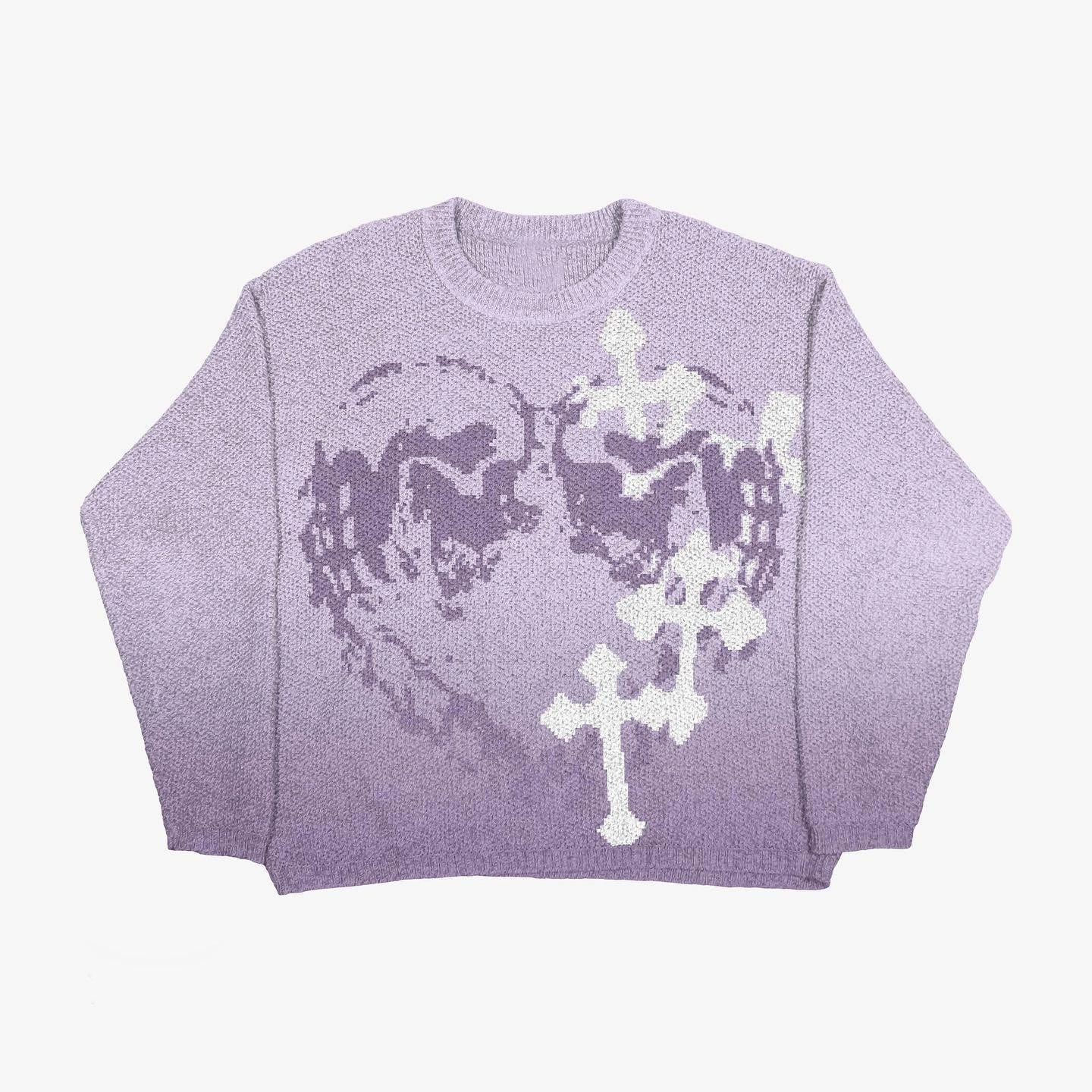 Свитер ZSIIBO oversize вязанный, demi-season круглый ворот, длинный рукав, европейский стиль