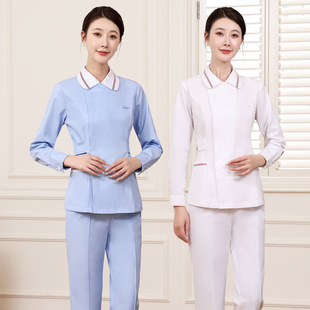 Beauty Salon Nurse Uniform Long and Short Sleeve Women's Autumn and Winter Thin Pharmacy Oral Dental Medical Work Clothes Split Set