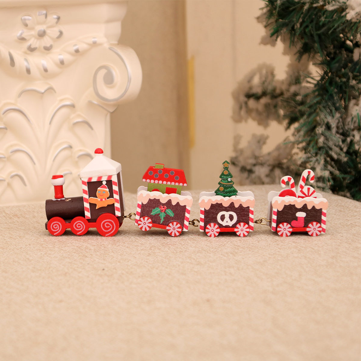 Decoraciones de Navidad tren de madera decoración de la ventana regalo de Navidad regalo