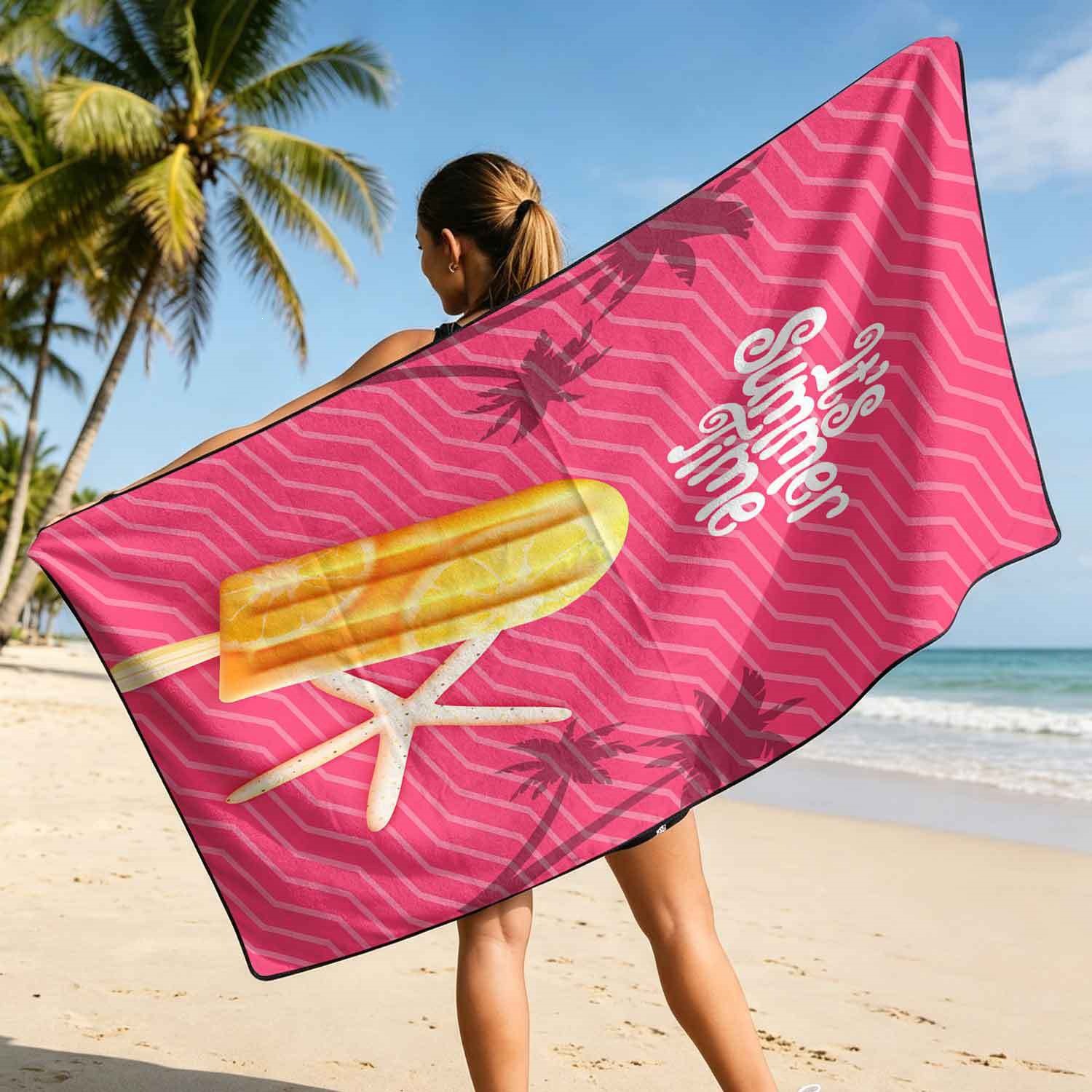 Summer bath towel and car seat cover 2-in-1, ultra-fine fiber outdoor beach and car dual-use universal seat cushion