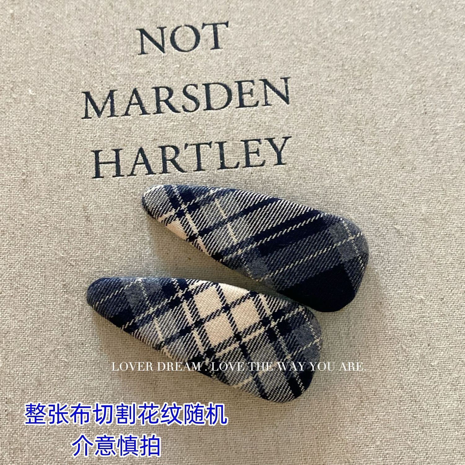 韓国系の新型の格子縞の水滴bbクリップの気質のレトロな前髪のサイドクリップの髪飾りの女性