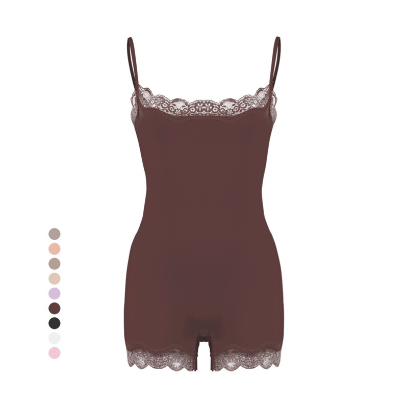 Lace Bodysuit Sexy Lace-Trimmed Camisole Shapewear Bodysuit Skim* Same Style Shapewear