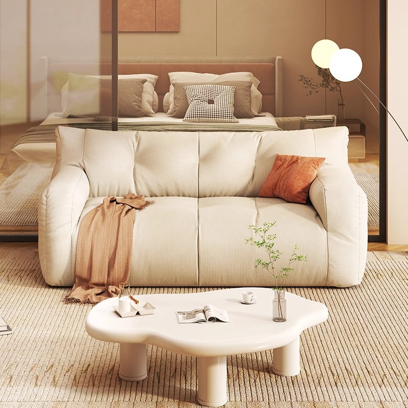 Sofá de tela de casa pequeña para alquiler Tatami doble para sala de estar Sofá perezoso para alquiler Tatami