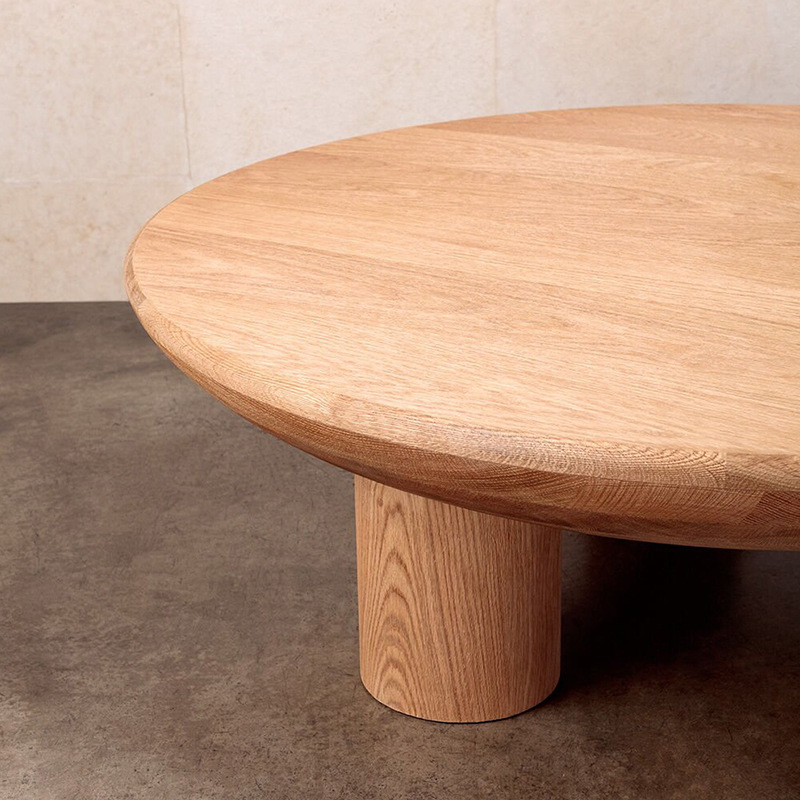 Miji estilo de madera maciza simple moderno ronda Nordic mesa de café sala de estar pequeño apartamento Mesa Redonda muebles para el hogar