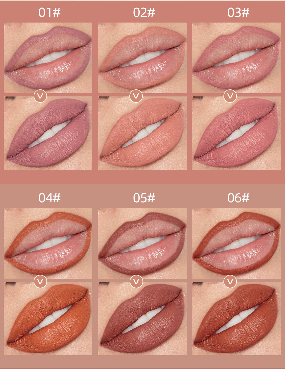 QIBEST Cross-border Matte Lip Liner Pen 12-color Mixed Lip Liner Pen Nude Set Waterproof Decorative Lipstick Pen undefined