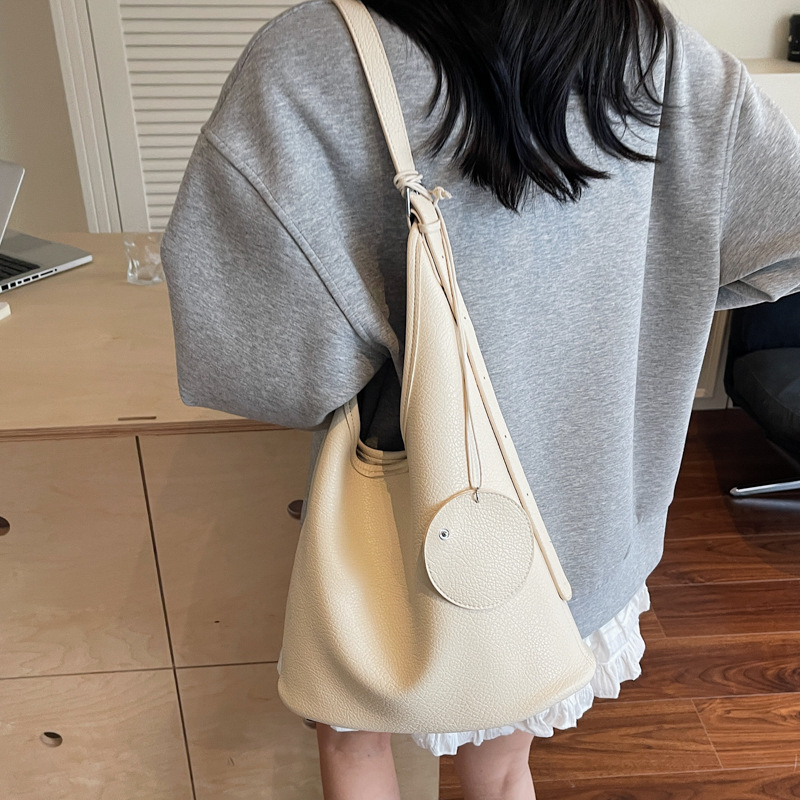 韩系休闲慵懒风包包女2025新款简约百搭大容量通勤单肩斜挎托特包|undefined