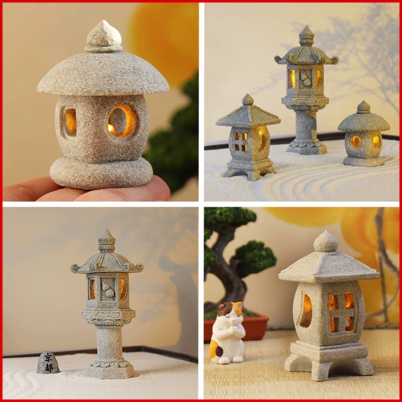Маленький Каменный светильник микроландшафтный ландшафт украшение бонсай рокала аквариум каменный фонарь украшение в японском стиле древний стиль маленькое украшение чайный столик