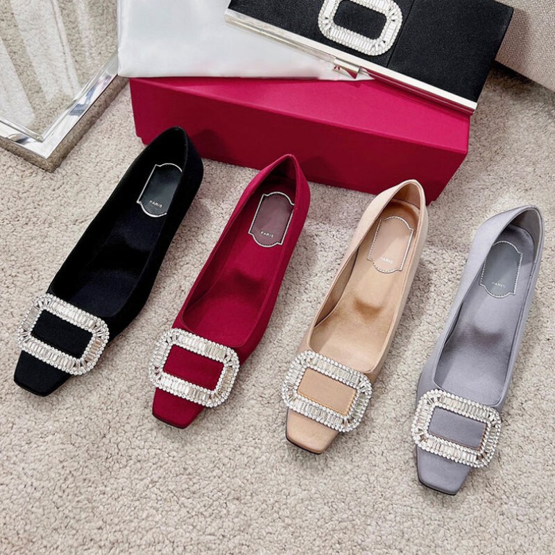 Rv Square Buckle Rhinestone Flats for Women 24 New Flats Bottom Shallow Bridesmaid Wedding Shoes Medium Heel Silks and Satins Square Toe High Heels Thick Heel Rv Square Buckle Rhinestone Flats for Women 24 New Flats Bottom Shallow Bridesmaid Wedding Shoes Medium Heel Silks and Satins Square Toe High Heels Thick Heel